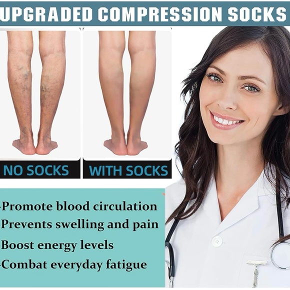 5 Pairs Graduated Compression Knee Socks 20-30mmhg, Size L/XL, Hi Clasmix - Picture 5 of 9